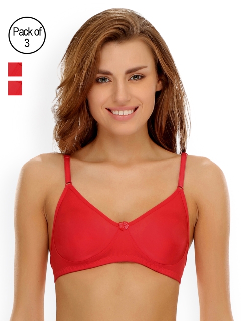 

Clovia Pack Of 3 Bra, Red