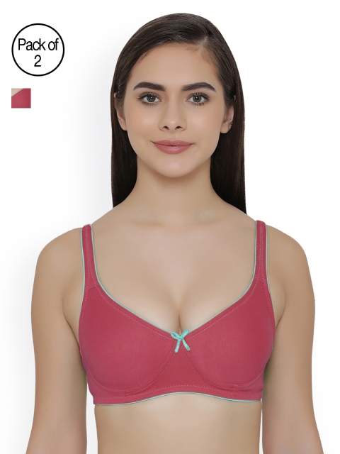 

Clovia Pack Of 2 Bra, Pink