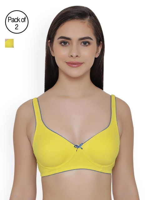 

Clovia Pack Of 2 Bra, Yellow