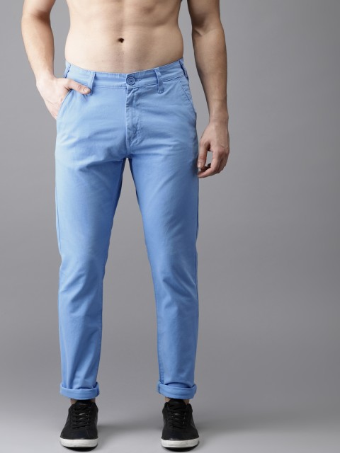 

Moda Rapido Men Blue Slim Fit Solid Chinos