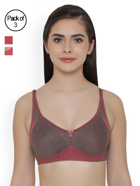 

Clovia Pack Of 3 Bra, Red