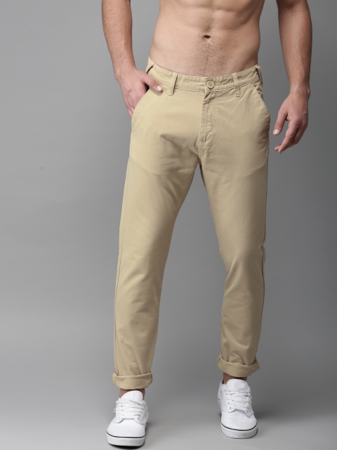 

Moda Rapido Men Beige Slim Fit Solid Regular Trousers