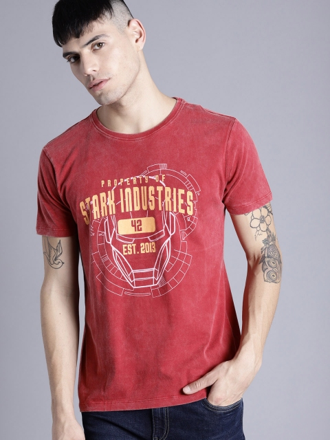 

Kook N Keech Marvel Men Maroon Printed Round Neck T-shirt