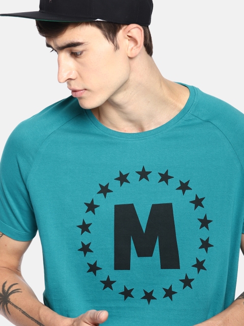 

Kook N Keech Disney Men Teal Blue Printed Longline T-shirt