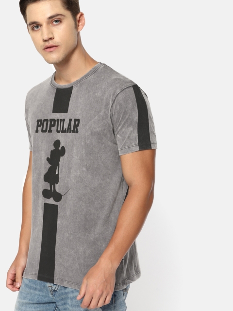 

Kook N Keech Disney Men Charcoal Grey Printed Round Neck T-shirt