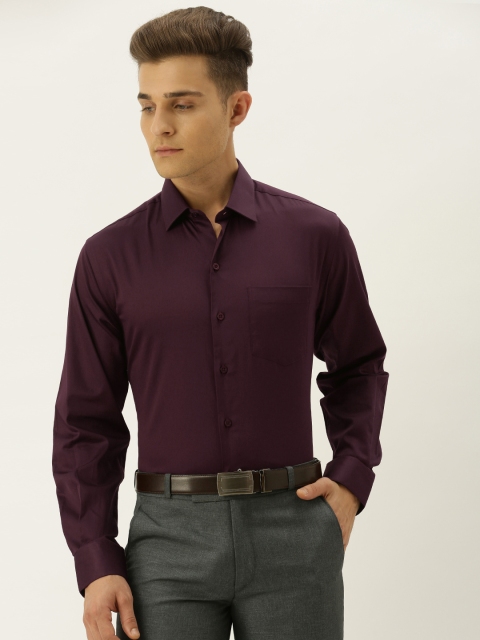 

John Players Men Purple Slim Fit Solid Formal Shirt