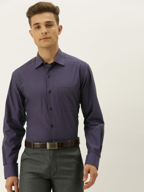 

John Players Men Purple Regular Fit Solid Formal Shirt