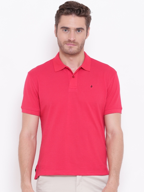 

John Players Men Red Solid Polo Collar T-shirt