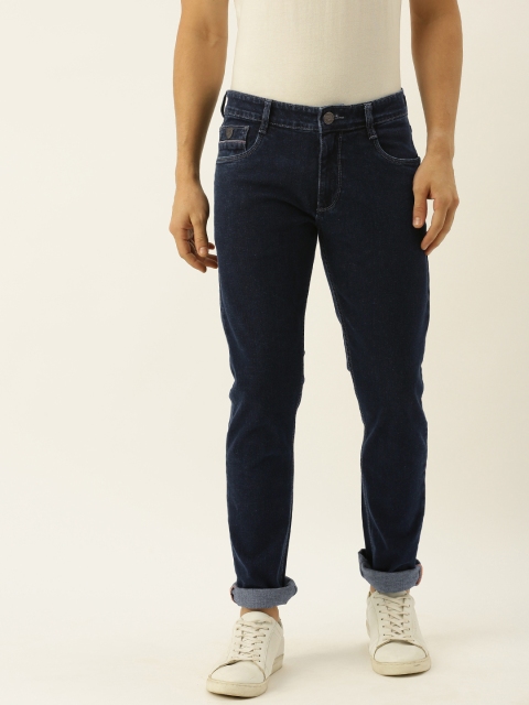 

John Players Men Navy Blue Slim Fit Mid-Rise Clean Look Stretchable Jeans