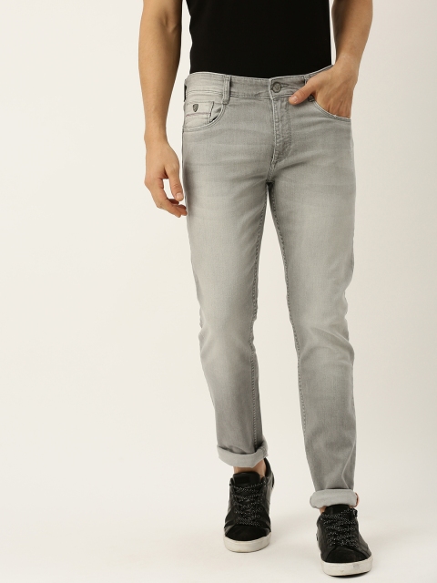 

John Players Men Grey Skinny Fit Mid-Rise Clean Look Stretchable Jeans