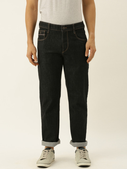 

John Players Men Charcoal Grey Regular Fit Mid-Rise Clean Look Stretchable Jeans
