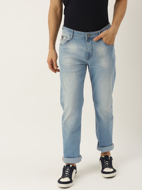 

John Players Men Blue Regular Fit Mid-Rise Clean Look Stretchable Jeans