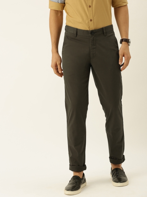 

John Players Men Charcoal Grey Slim Fit Solid Regular Trousers