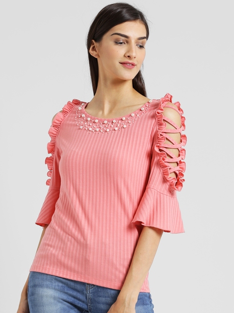

Texco Women Pink Self-Design Top