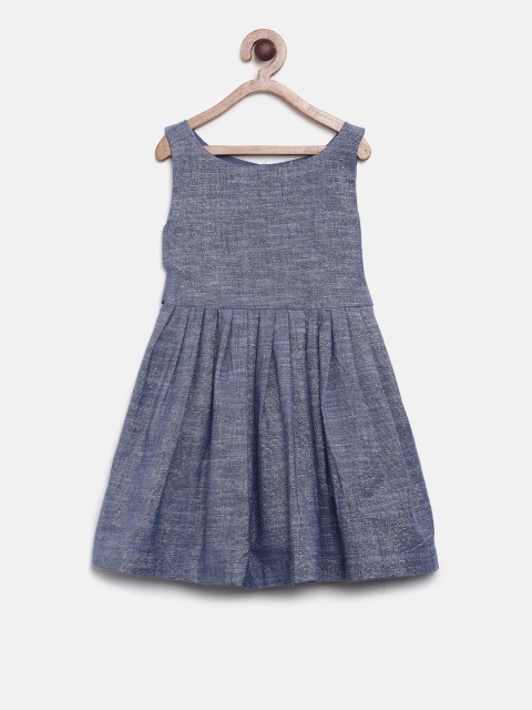 

U.S. Polo Assn. Kids Girls Blue Solid A-Line Dress