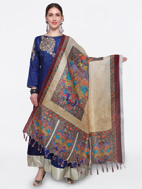 

Saree mall Beige & Brown Printed Dupatta