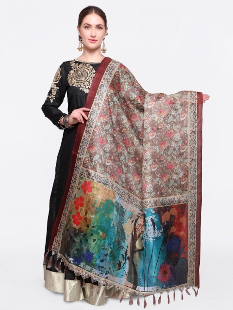 

Saree mall Brown Printed Dupatta