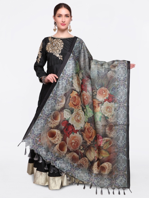 

Saree mall Grey Printed Dupatta