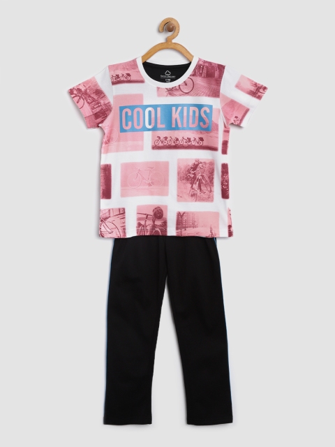 

Sweet Dreams Boys Pink & Black Printed Lounge Set 500718CO