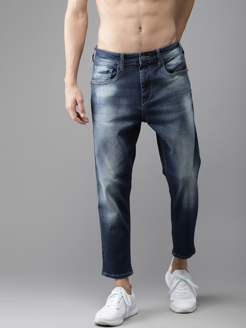 

Moda Rapido Men Blue Straight Fit Mid-Rise Cropped Clean Look Stretchable Jeans