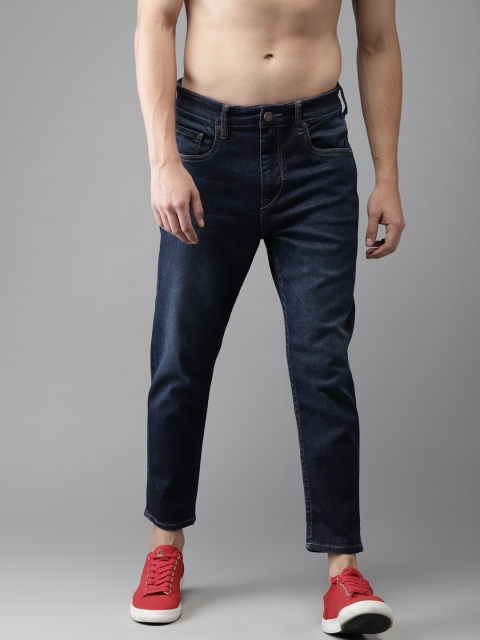 

Moda Rapido Men Blue Straight Fit Mid-Rise Cropped Clean Look Stretchable Jeans