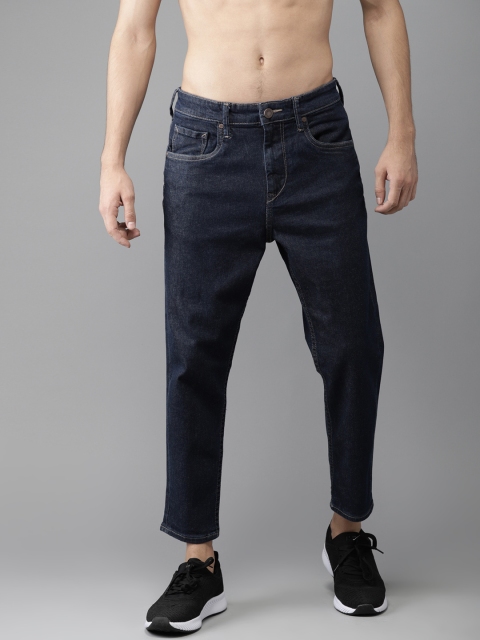 

Moda Rapido Men Blue Straight Fit Mid-Rise Cropped Clean Look Stretchable Jeans
