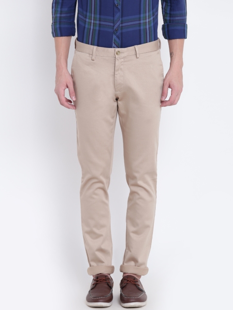 

Blackberrys Men Beige Regular Fit Solid Trousers