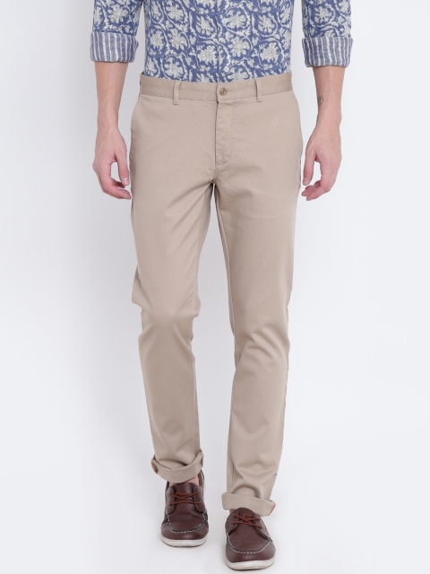 

Blackberrys Men Beige Regular Fit Solid Trousers