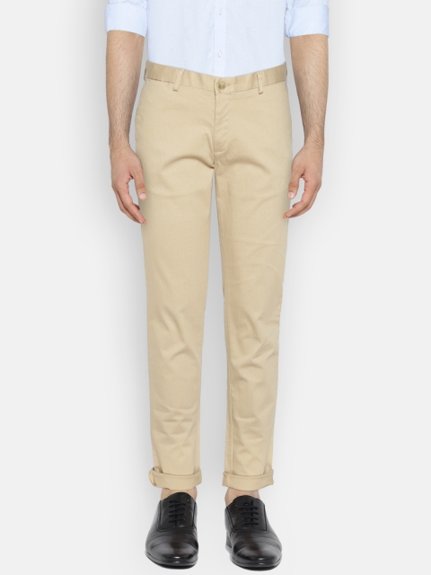 

Blackberrys Men Beige Regular Fit Solid Trousers