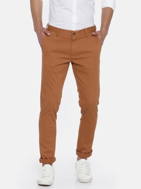 

Blackberrys Men Rust Orange Regular Fit Solid Trousers