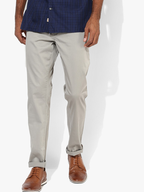 

Blackberrys Grey Solid Slim Fit Chinos