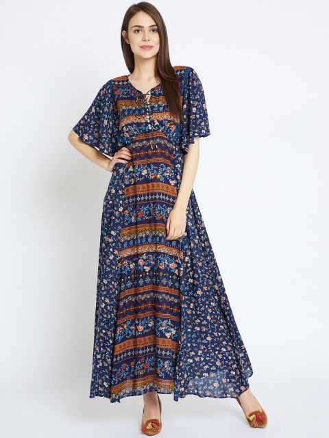 

COVER STORY Women Navy Blue Printed Maxi Dress