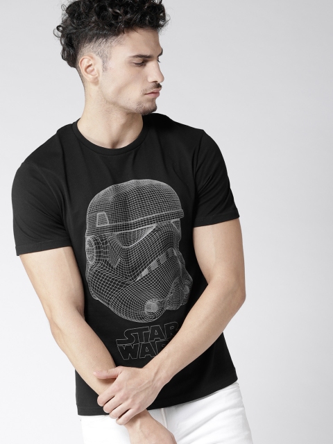 

Celio Men Black Printed Round Neck T-shirt