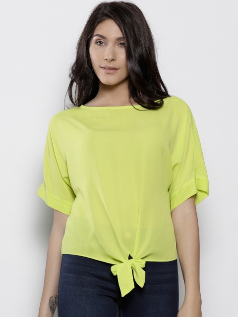 

DOROTHY PERKINS Women Fluorescent Green Solid Top