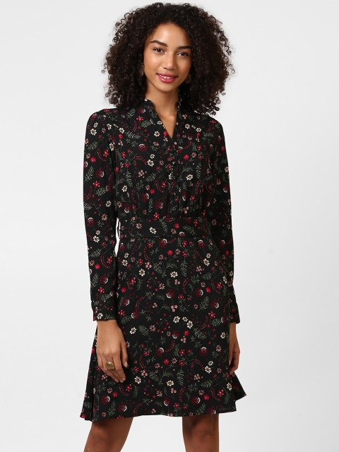 

Harpa Women Black Printed Fit and Flare Dress
