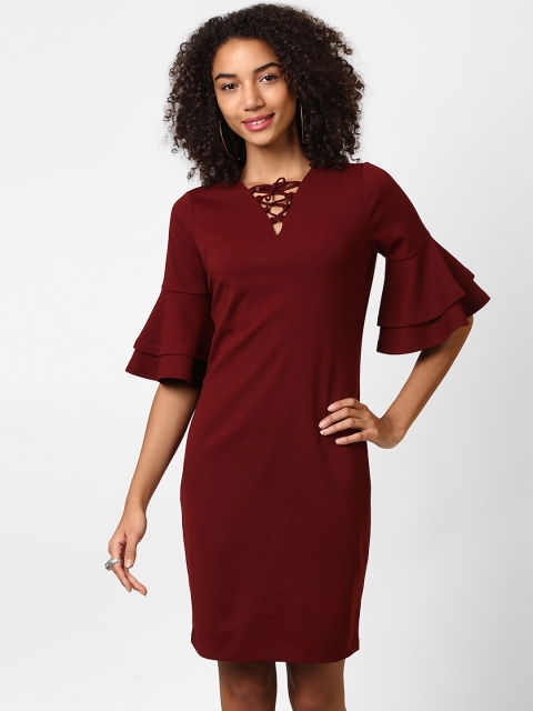 

Harpa Women Maroon Solid Sheath Dress