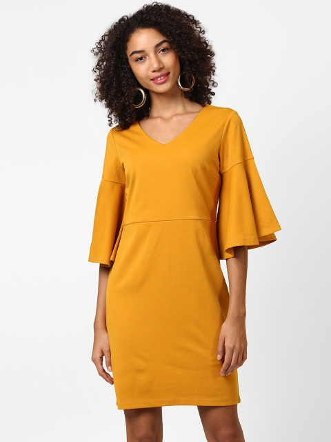 

Harpa Women Mustard Solid Sheath Dress