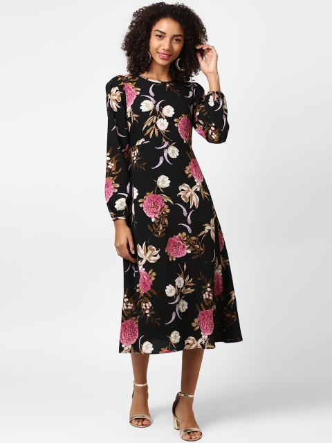 

Harpa Women Black Printed Fit and Flare Dress