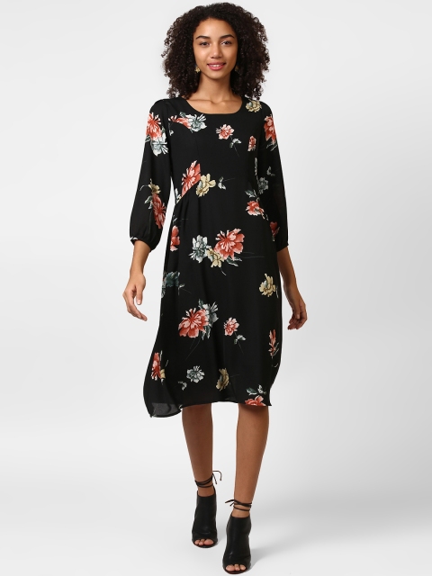 

Harpa Women Black Printed Fit and Flare Dress