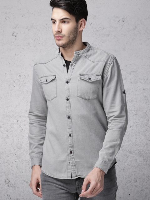 

Ecko Unltd Men Grey Slim Fit Solid Casual Shirt