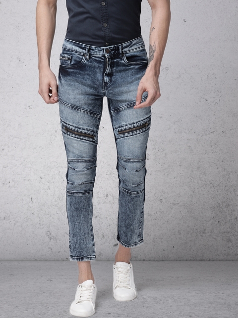 

Ecko Unltd Men Blue Tapered Fit Mid-Rise Clean Look Stretchable Cropped Jeans