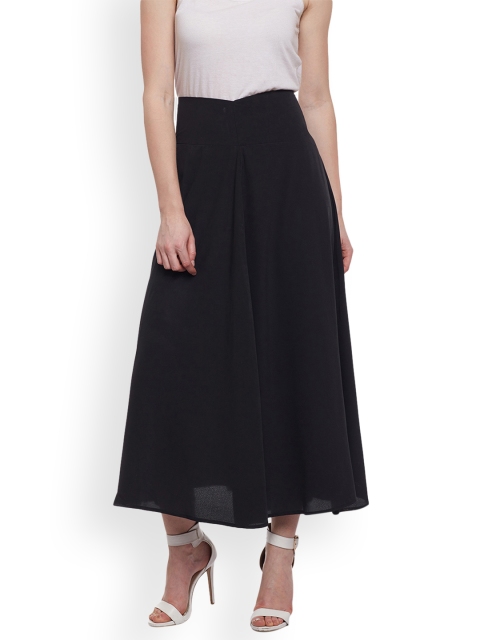 

Castle Women Black Solid Crepe Skirt