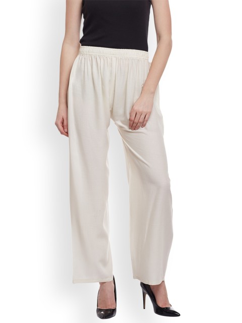

Castle Women Off-White Straight Solid Palazzos