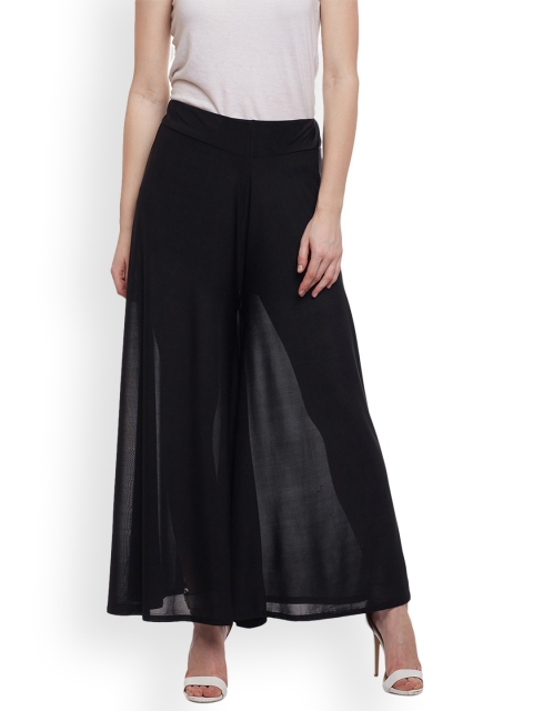 

Castle Women Black Solid Wide Leg Palazzos