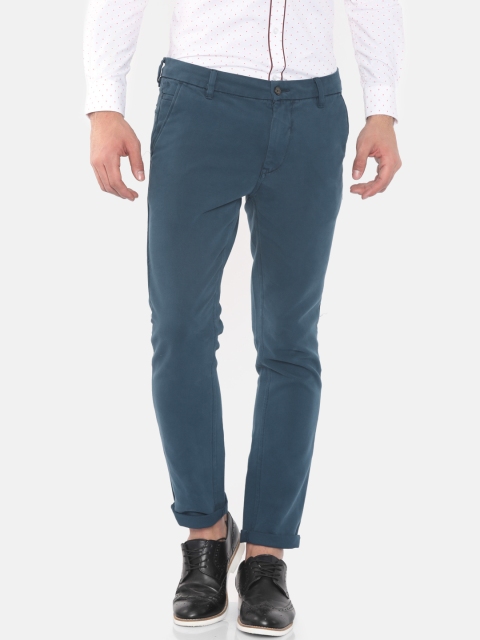 

CODE by Lifestyle Men Blue Slim Fit Solid Regular Trousers