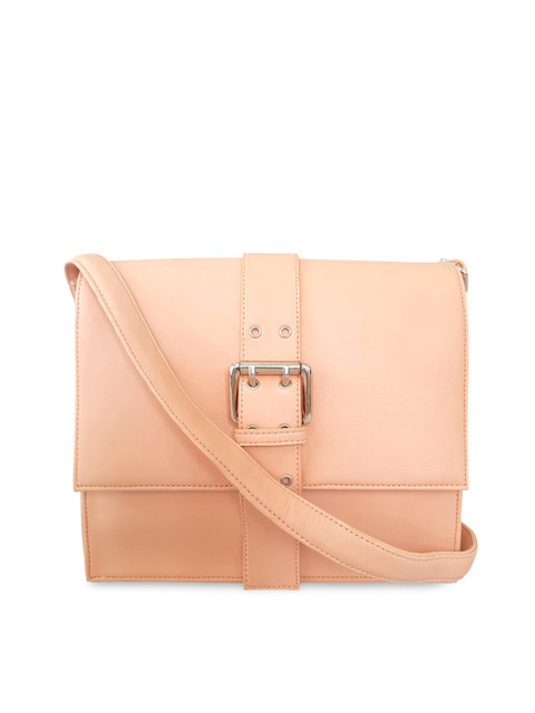 

Toteteca Women Peach-Coloured Solid Sling Bag