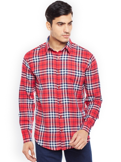 

Hancock Men Red Slim Fit Checked Casual Shirt