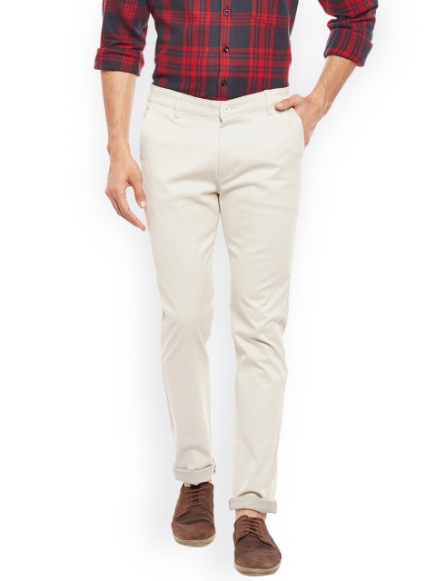 

Hancock Men Beige Slim Fit Solid Chinos