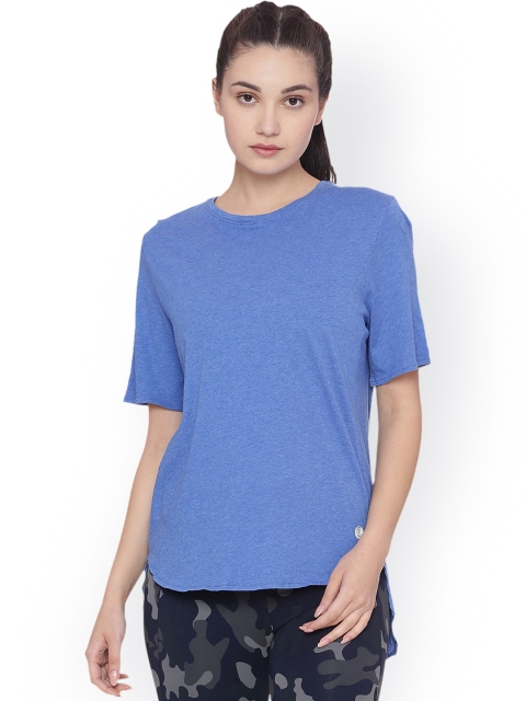 

Soul Space Women Blue Solid Round Neck T-shirt