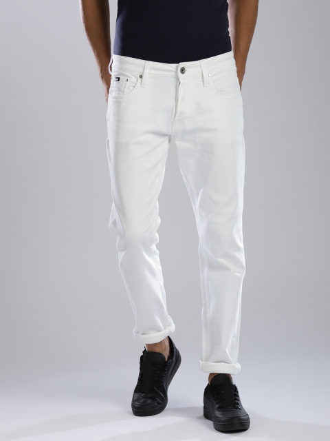 

GAS Men White Carrot Slim Fit Mid-Rise Clean Look Stretchable Jeans